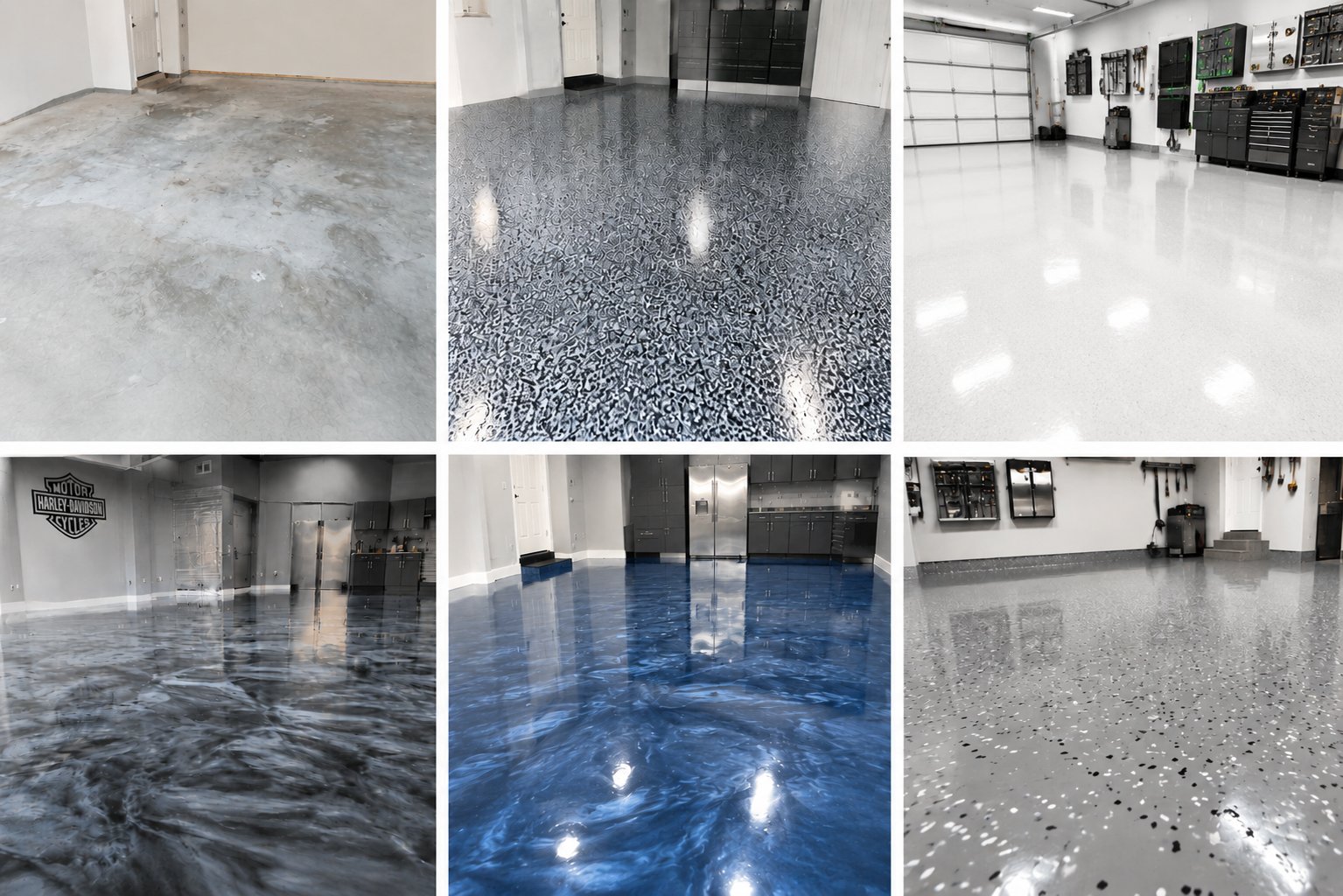 Epoxy garage floor coating before and after — Burlington County NJ